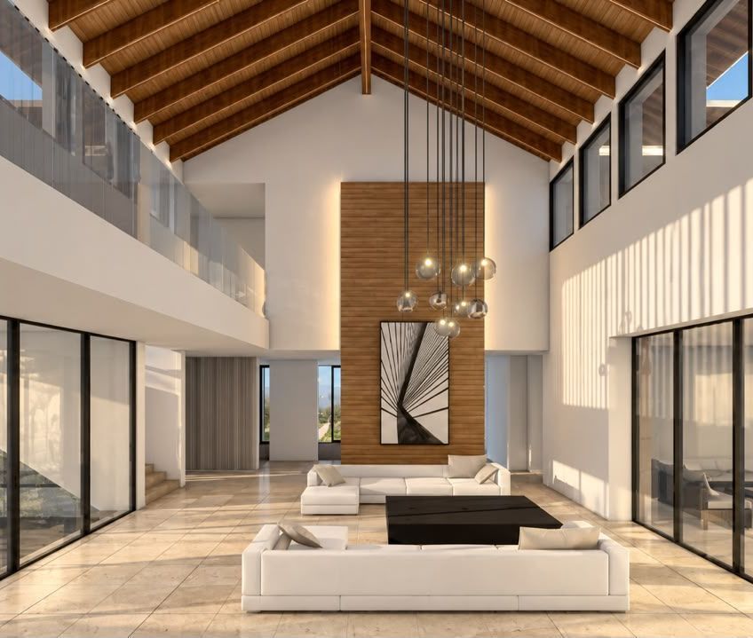 Casa RD — sala de doble altura
