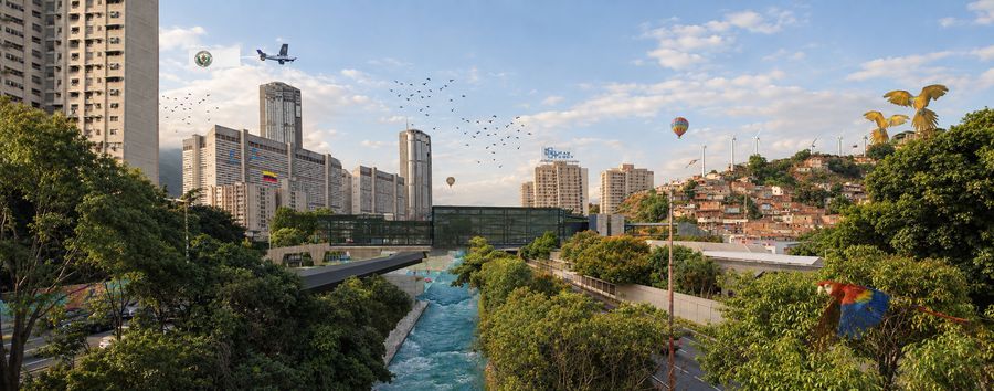 Banda de Sutura — inserción urbana sobre el río Guaire