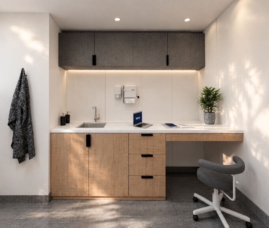 Consultorios Kamy — consultorio con lavabo y escritorio