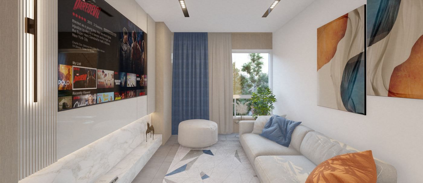 Apartamento E32 — sala de TV